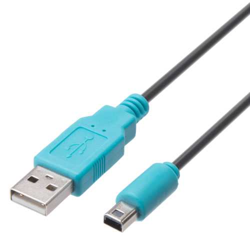CYBER・USB充電ストレートケーブル1.2ｍ（New 2DS LL用）〈ブラック×ブルー〉