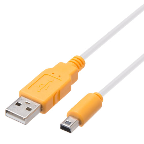 CYBER・USB充電ストレートケーブル1.2ｍ（New 2DS LL用）〈ホワイト×オレンジ〉