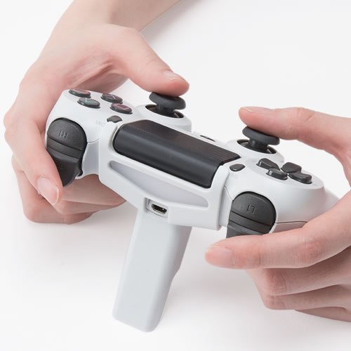 PS4用コントローラーをテーブルなどに置いて、操作時の手ぶれを防ぎエイミングの精度アップ！　CYBER・FPSスナイパースタンド（PS4用）〈ホワイト〉