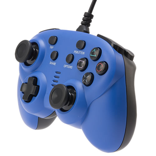 CYBER・ワイヤードコントローラー ミニ（PS4／SWITCH用）〈ブルー〉