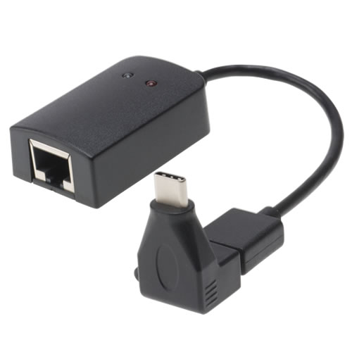 USB A to Type-C変換コネクターをUSB LANアダプターに接続します