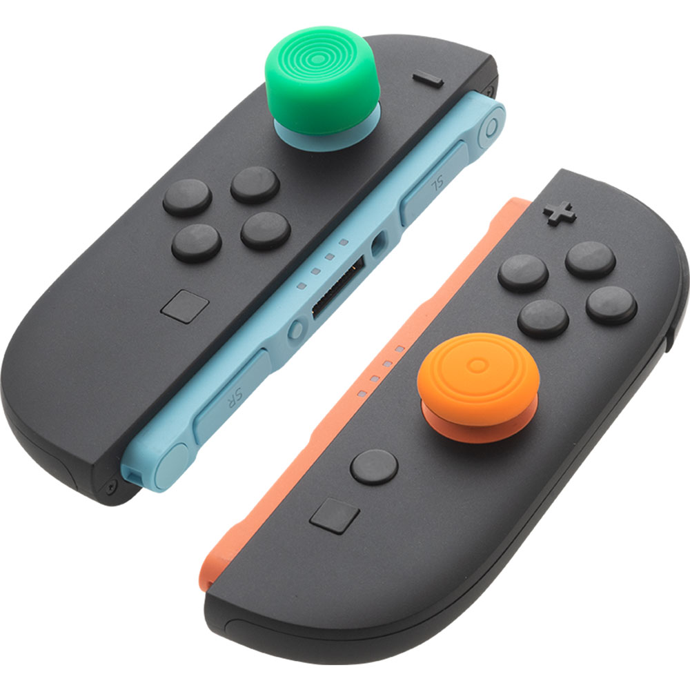 CYBER・アナログスティックカバー 8個セット（Switch2 Joy-Con2用）エメラルド＆オレンジ