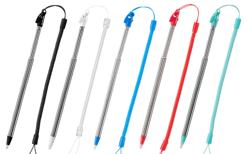 CYBER・メタルタッチペン（3DS LL用） ブラック／ホワイト／ブルー／レッド／ミントグリーン
