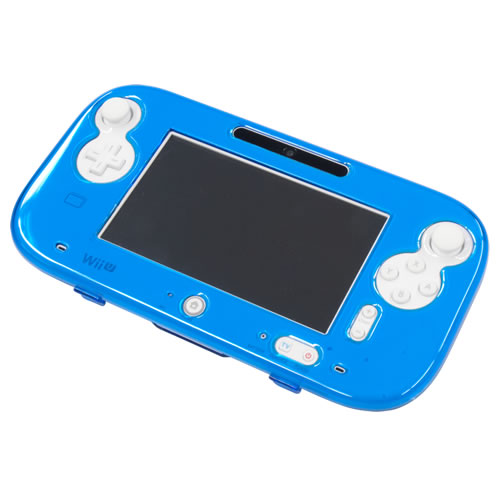 CYBER・プロテクトケース（Wii U用）〈クリアブルー〉Wii U GamePad（shiro）に装着