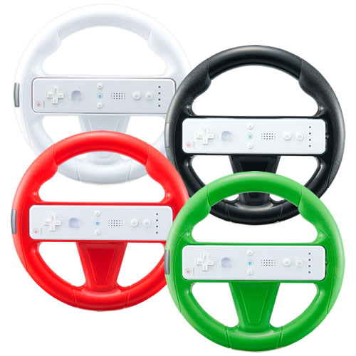 WiiリモコンをCYBER・ハンドルグリップ（Wii U用）ホワイト／ブラック／レッド／グリーンに装着
