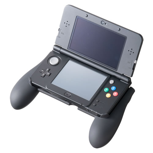 New 3DS本体にCYBER・ラバーコートグリップ（New 3DS用）〈ブラック〉を装着