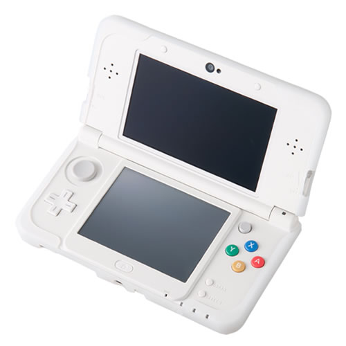 CYBER・シリコンカバー（New 3DS用）〈クリアホワイト〉をNew 3DSホワイトに装着（内側）