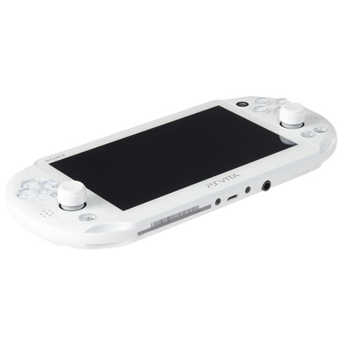 CYBER・アナログスティックカバー HIGHタイプ（PS Vita用）〈ホワイト〉をPS Vita（PCH-2000）に装着